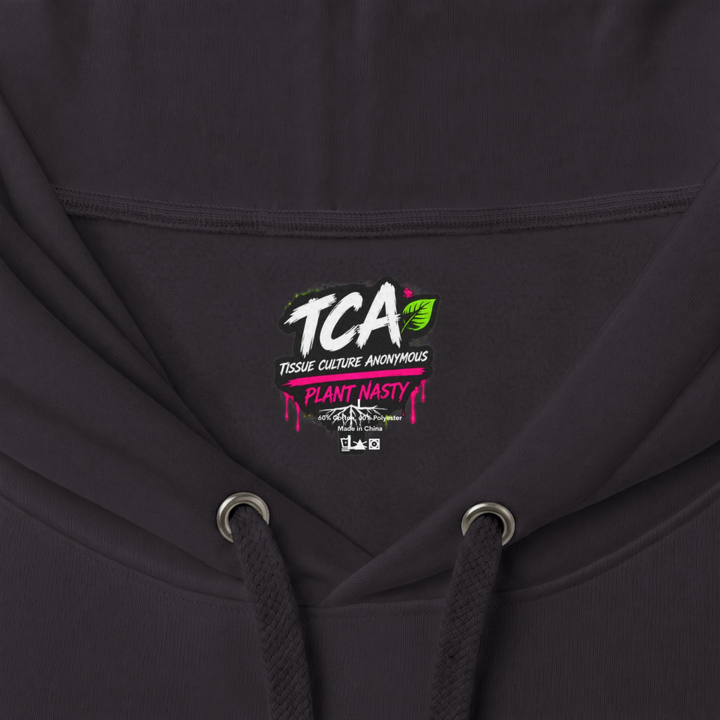 TCA Certified Hoodie by Plant Nasty featuring bold branding and a stylish design, made by Printify.