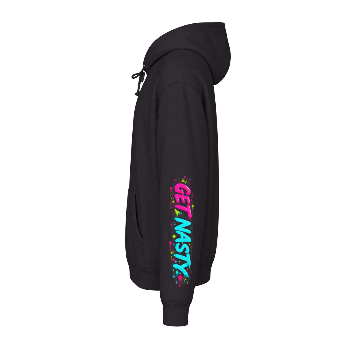Plant Nasty TCA Certified hoodie by Printify featuring a casual design with "Get Nasty" and plant-themed graphics.