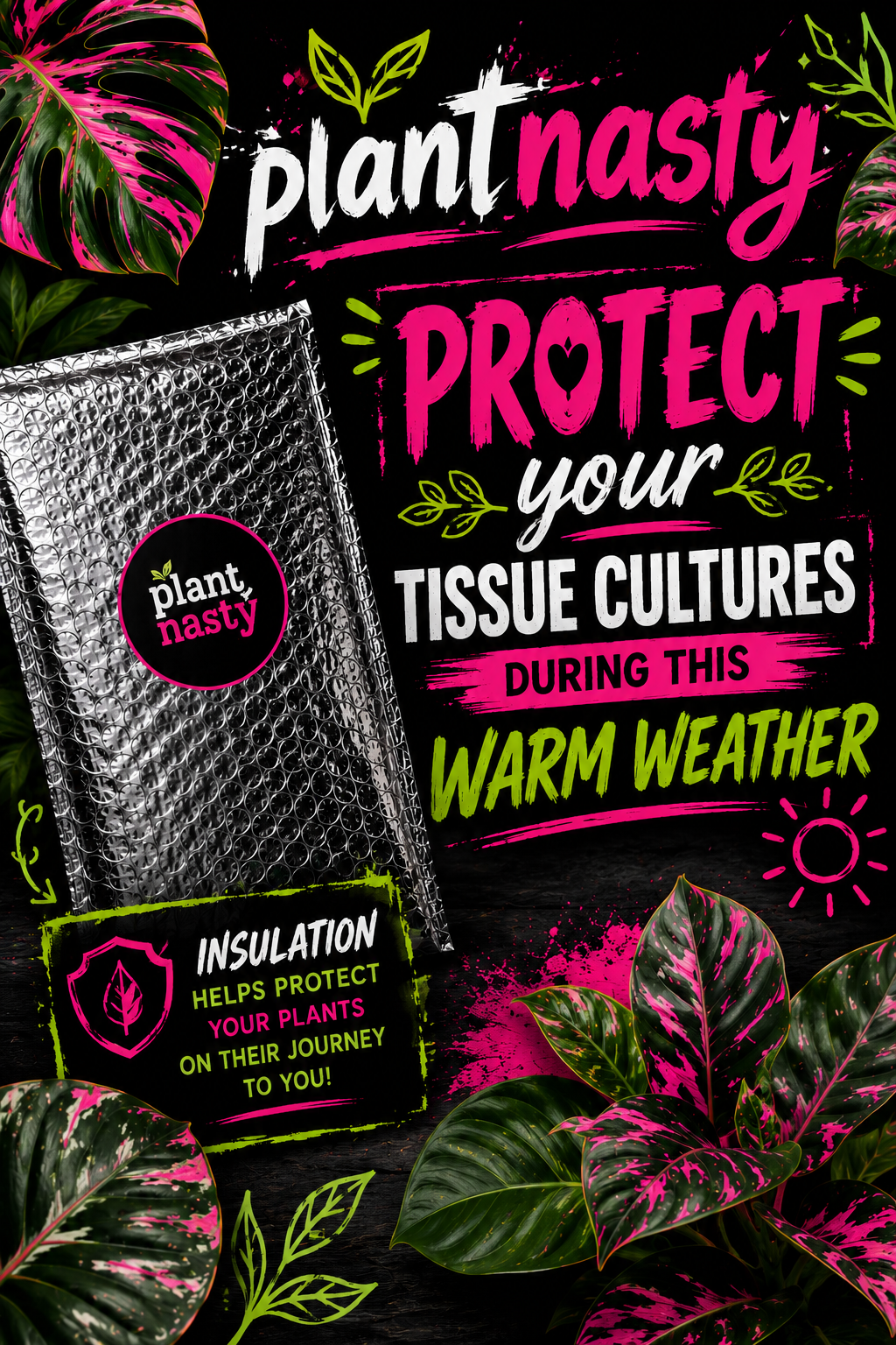 PlantNasty tissue culture insulation cover designed to protect tissue cultures from warm weather conditions.